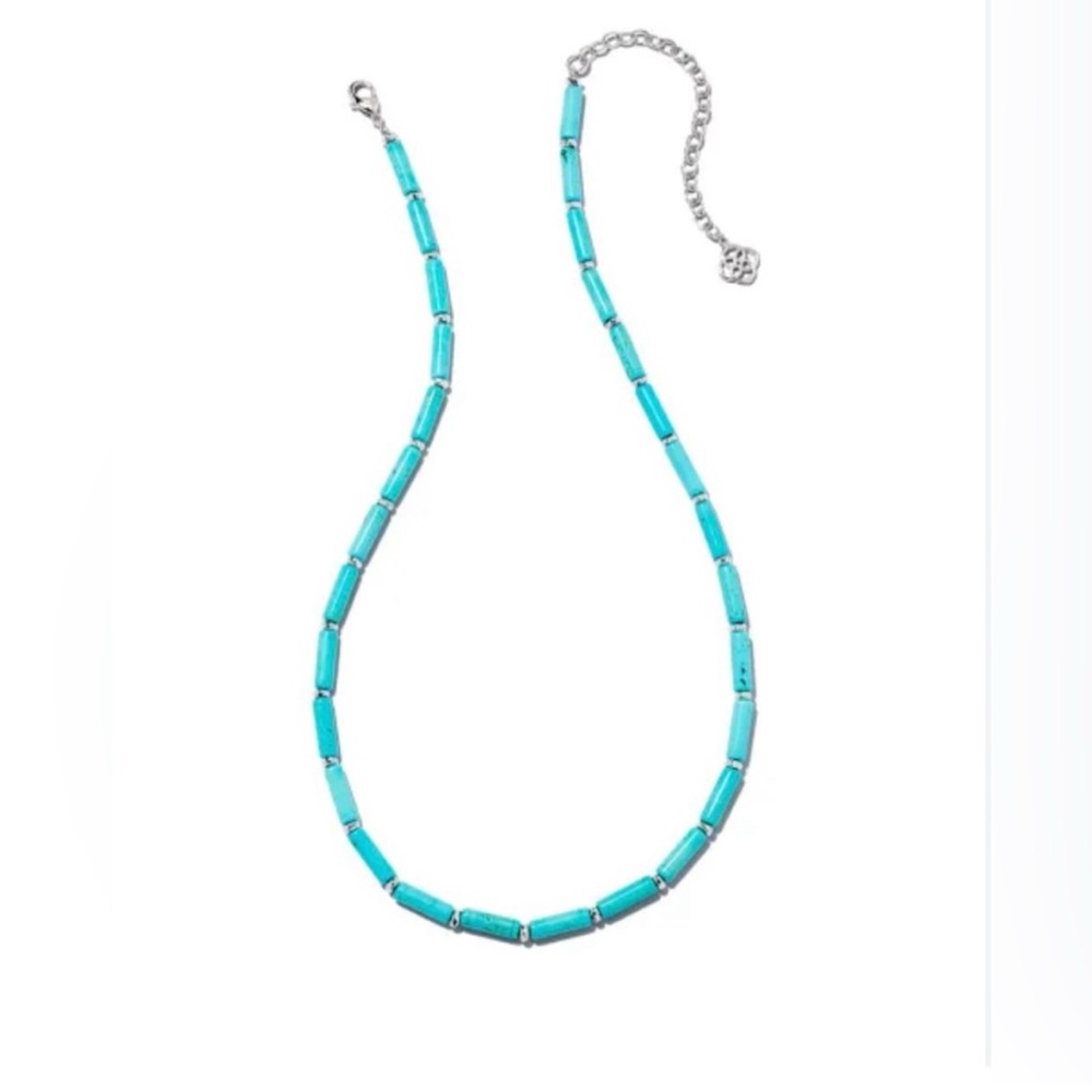 Kendra Scott Ember Silver Strand Necklace in Variegated Turquoise‎ NWT